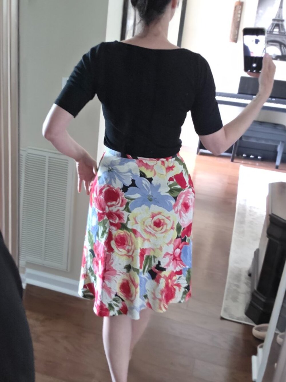 A-line skirt with lining Floral Multi-color